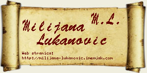 Milijana Lukanović vizit kartica